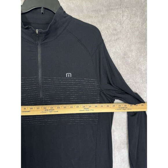 Travis Mathew 1/4 Zip Pullover Mens XL Black Stripe Mock Neck Stretch Activewear - Picture 5 of 6